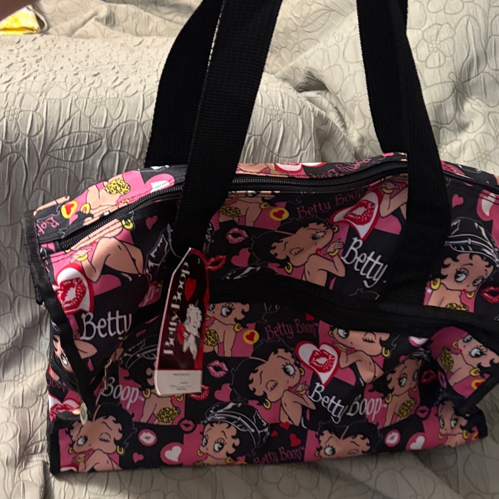 Betty Boop Pink and Black Travel Bag